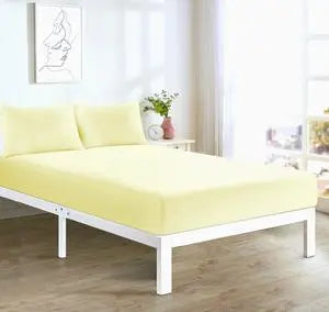 100% Poly Cotton Bed Sheets Extra Deep 40CM 16'' Box Fitted Sheet Bed Sheets Single Double King Super King Bed Size.