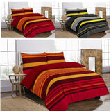 100% Polycotton Stripes Duvet Cover & Pillowcase Set - Benjamin Quilt set- Available in All UK Sizes - 200 Thread count.