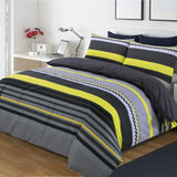 100% Polycotton Stripes Duvet Cover & Pillowcase Set - Benjamin Quilt set- Available in All UK Sizes - 200 Thread count.