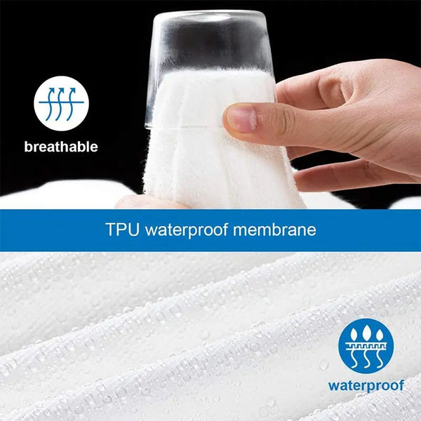 100% Waterproof Terry Mattress Protector: Soft, Breathable, Protective, Washable, King, Double, single.anti bacterial..