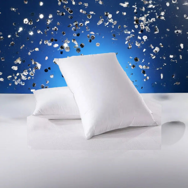 2 Goose and Duck Down Feather Pillows, 100% Cotton Shell, Non-allergenic & Anti dust mite, Soft Hotel Quality Pillows, Anti Bacterial White 2 pillows Pair.