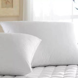 2 Goose and Duck Down Feather Pillows, 100% Cotton Shell, Non-allergenic & Anti dust mite, Soft Hotel Quality Pillows, Anti Bacterial White 2 pillows Pair.