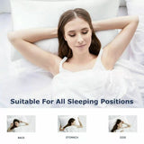 2 Goose and Duck Down Feather Pillows, 100% Cotton Shell, Non-allergenic & Anti dust mite, Soft Hotel Quality Pillows, Anti Bacterial White 2 pillows Pair.