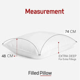 2-Pack Jumbo Fat Pillows - Hotel Quality, Extra Filled, Anti-Allergic Poly-Cotton, 19