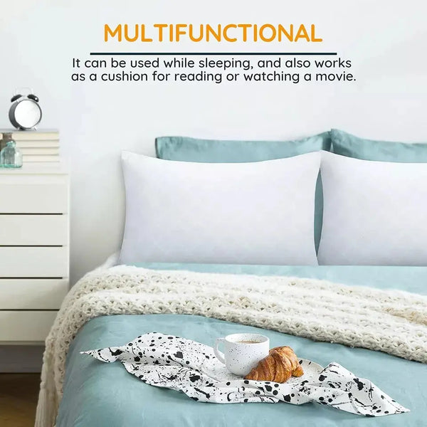 2-Pack Jumbo Fat Pillows - Hotel Quality, Extra Filled, Anti-Allergic Poly-Cotton, 19"x29" - Soft, Breathable & Hypoallergenic Comfort.