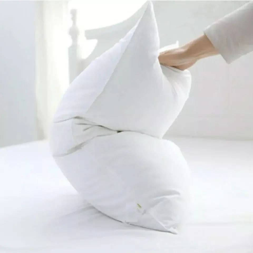 2-Pack Jumbo Fat Pillows - Hotel Quality, Extra Filled, Anti-Allergic Poly-Cotton, 19"x29" - Soft, Breathable & Hypoallergenic Comfort.
