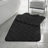 2pcs Non Slip Memory Foam Bricks Style Bath Mat Set - Super Soft & Water Absorbent.