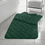 2pcs Non Slip Memory Foam Bricks Style Bath Mat Set - Super Soft & Water Absorbent.
