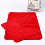 2pcs Non Slip Memory Foam Bricks Style Bath Mat Set - Super Soft & Water Absorbent.