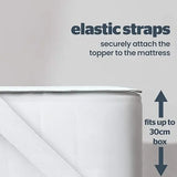 3-Layer Thermal Heat Retaining Mattress Topper - Self-Heating, Super Soft with Elasticated Corner Straps, All Sizes.