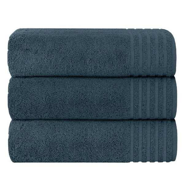 3 Pack Monaco Large Bath Sheets 100% Cotton 500GSM Highly Absorbent Towels Set for Home Gym Beach.