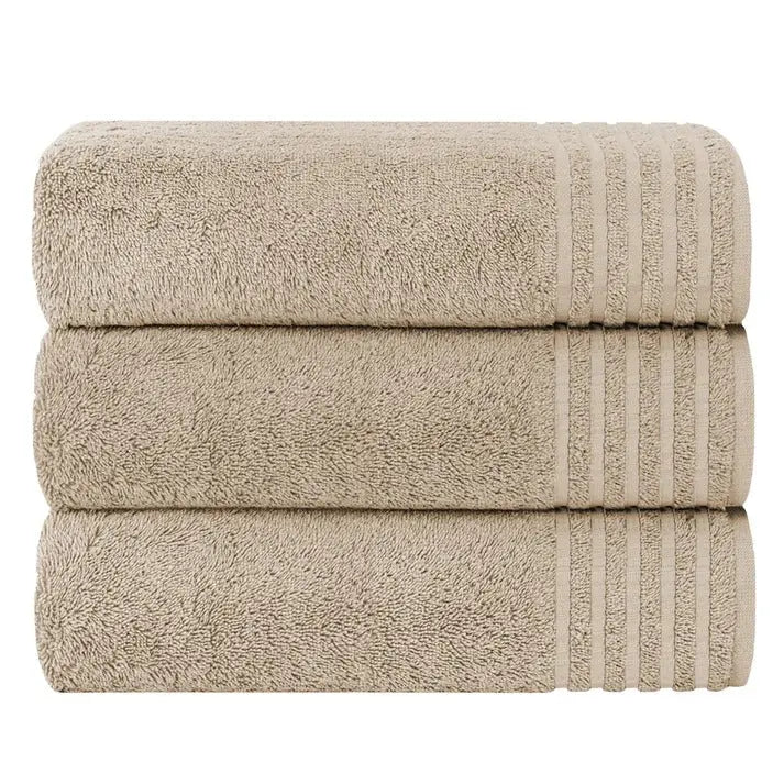 3 Pack Monaco Large Bath Sheets 100% Cotton 500GSM Highly Absorbent Towels Set for Home Gym Beach.