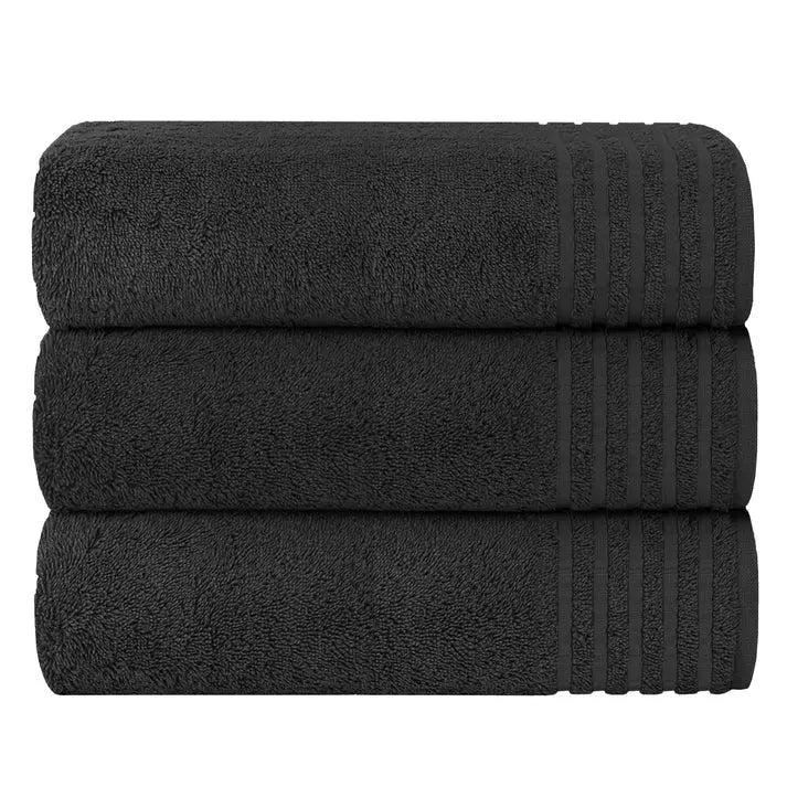 3 Pack Monaco Large Bath Sheets 100% Cotton 500GSM Highly Absorbent Towels Set for Home Gym Beach.