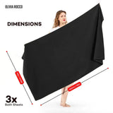 3 Pack Monaco Large Bath Sheets 100% Cotton 500GSM Highly Absorbent Towels Set for Home Gym Beach.