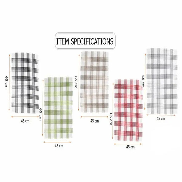 5-Pack Houndstooth Cotton Terry Tea Towels – Super Absorbent, Quick-Dry Kitchen Towels for Everyday Use - Victoria Cart