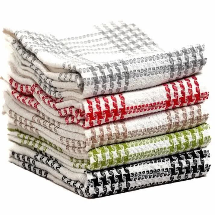 5-Pack Houndstooth Cotton Terry Tea Towels – Super Absorbent, Quick-Dry Kitchen Towels for Everyday Use - Victoria Cart