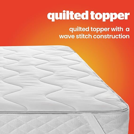 3-Layer Thermal Heat Retaining Mattress Topper - Self-Heating, Super Soft with Elasticated Corner Straps, All Sizes