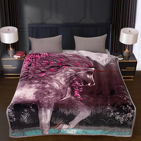 Animal Printed mink throws, fluffy  - et, UK sizes.