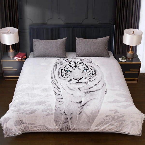 Animal Printed mink throws, fluffy  - et, UK sizes.
