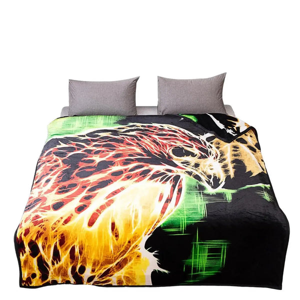 Animal Printed mink throws, fluffy  - et, UK sizes.