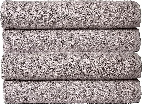 Basics 4-Pack Luxury Bath Sheet Set – 100% Soft Cotton Towels for Everyday, Gym, Travel, and Holiday Use – White.