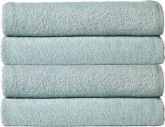 Basics 4-Pack Luxury Bath Sheet Set – 100% Soft Cotton Towels for Everyday, Gym, Travel, and Holiday Use – White.