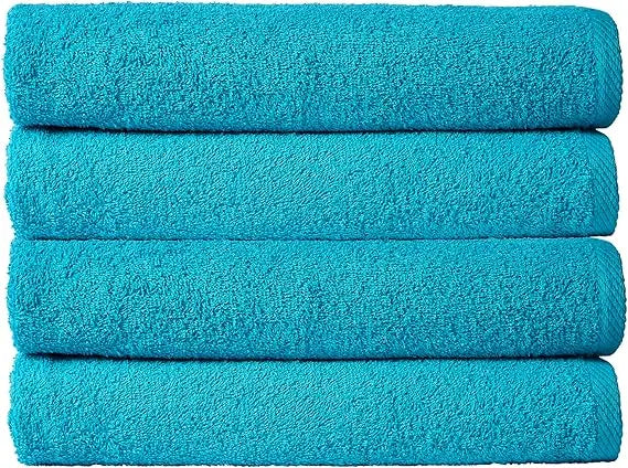 Basics 4-Pack Luxury Bath Sheet Set – 100% Soft Cotton Towels for Everyday, Gym, Travel, and Holiday Use – White.
