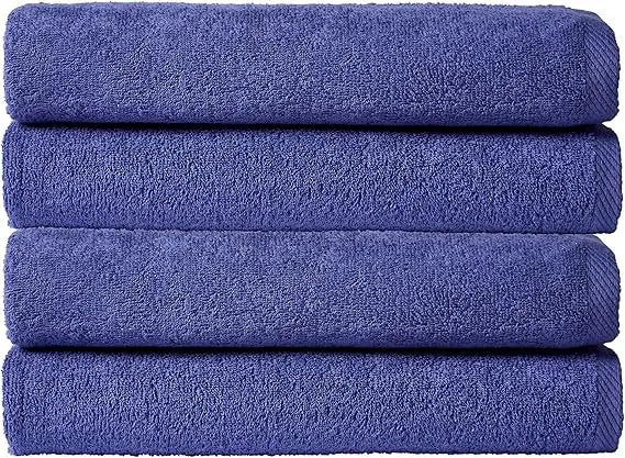 Basics 4-Pack Luxury Bath Sheet Set – 100% Soft Cotton Towels for Everyday, Gym, Travel, and Holiday Use – White.