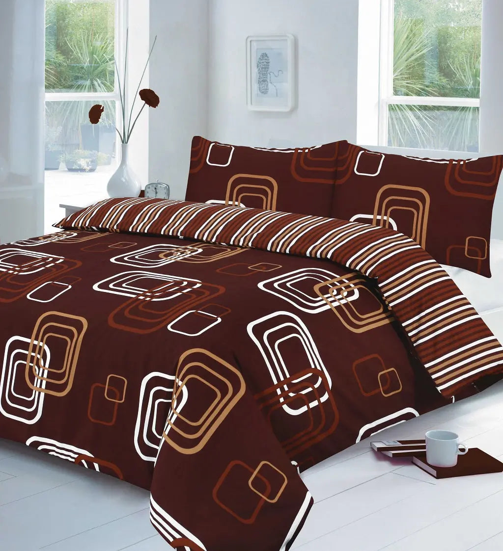 Luxuries Reversible BLAKE SQUARE BOX Duvet Cover + Pillow Case Bedding Set All  UK Size black soft bedding sets.