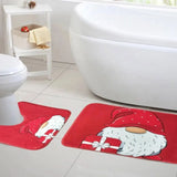 Christmas Bath Mat Set 2-Pc Memory Foam Non-Slip Absorbent Bathroom Rug.