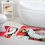 Christmas Bath Mat Set 2-Pc Memory Foam Non-Slip Absorbent Bathroom Rug.