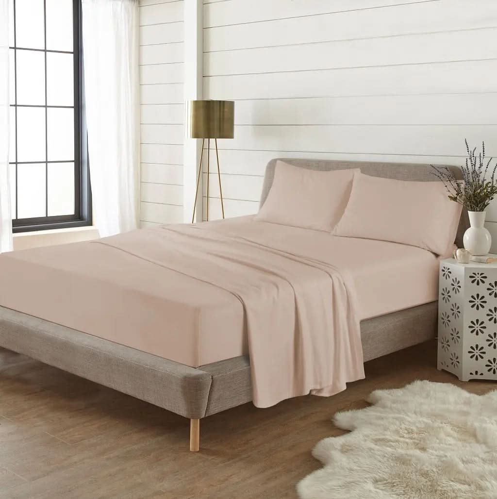 Cotton Sheet set (fitted + flat sheets + pillowcase), Single, 4ft, Double, King, Super King.