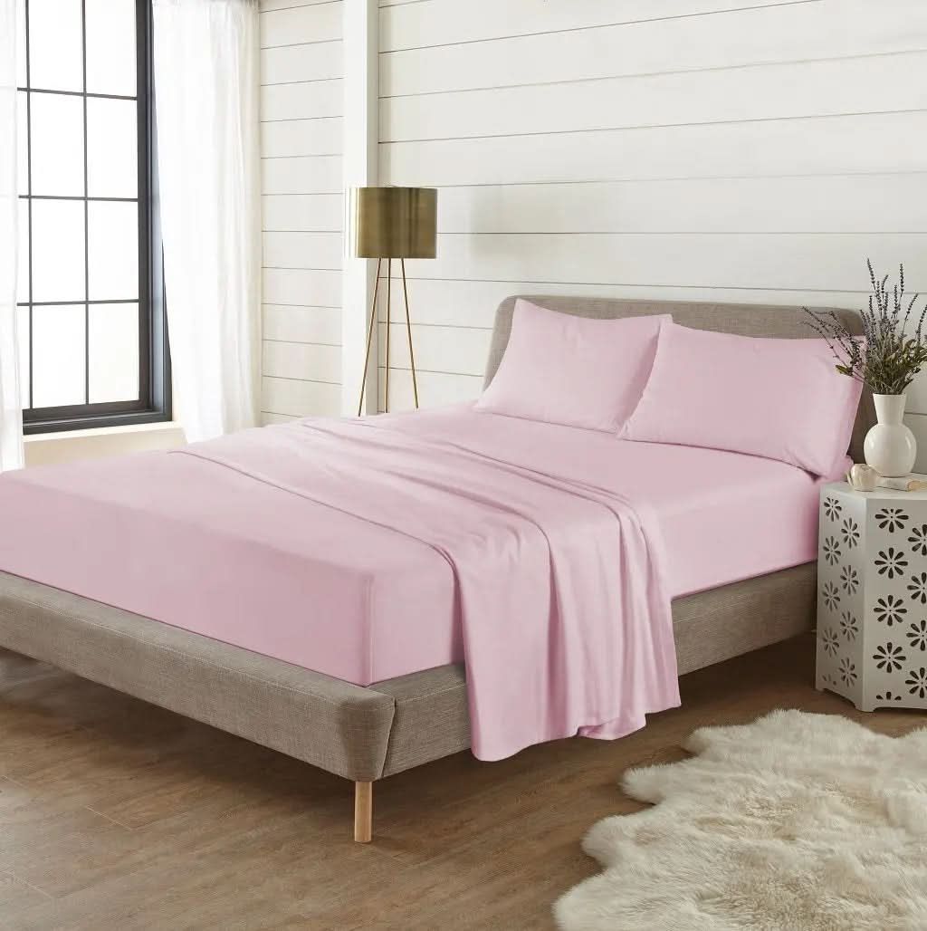 Cotton Sheet set (fitted + flat sheets + pillowcase), Single, 4ft, Double, King, Super King.