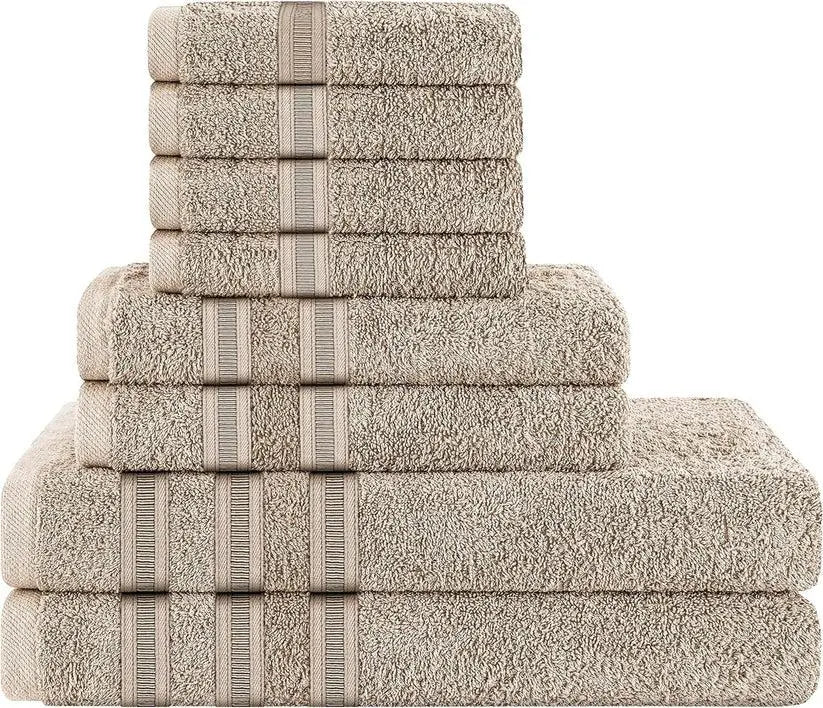 Egyptian Cotton Ritz Collection 8-Piece Towel Set – Luxury Bath Bundle - Victoria Cart