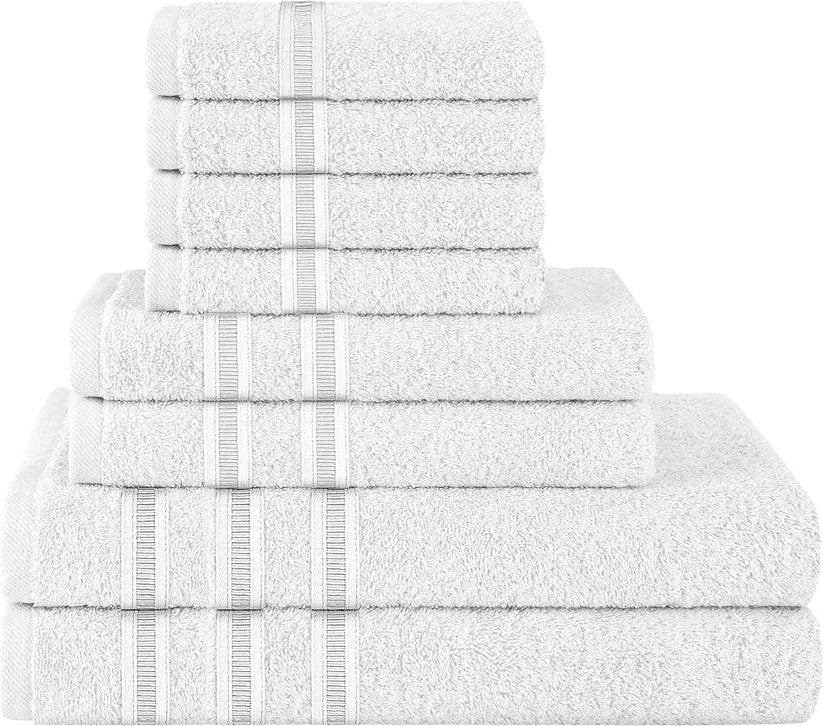 Egyptian Cotton Ritz Collection 8-Piece Towel Set – Luxury Bath Bundle - Victoria Cart