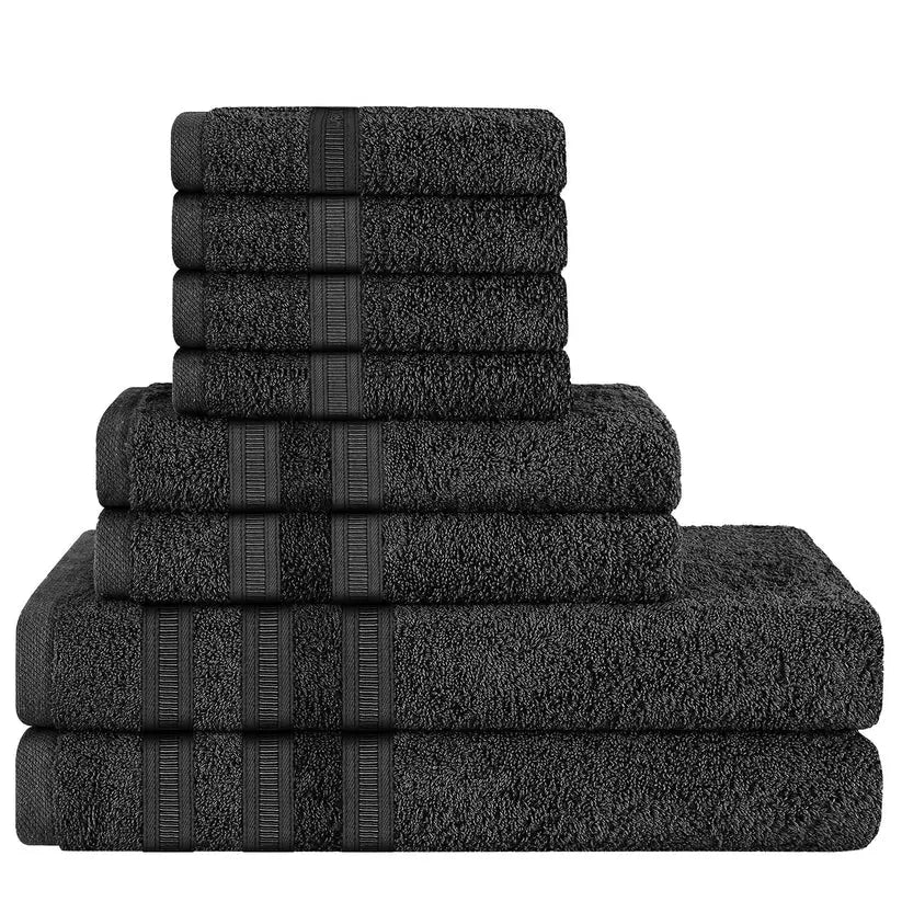 Egyptian Cotton Ritz Collection 8-Piece Towel Set – Luxury Bath Bundle - Victoria Cart