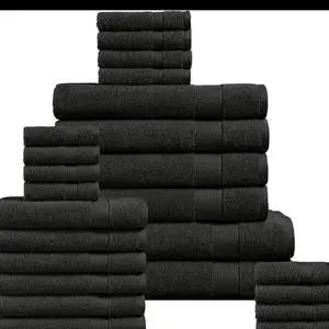 Egyptian Cotton Towel Set (8-Piece) Includes 4 Face Towels, 2 Hand Towels, & 2 Bath Towels - Luxurious, Anti-Bacterial, Reusable Bathroom Towels.