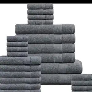 Egyptian Cotton Towel Set (8-Piece) Includes 4 Face Towels, 2 Hand Towels, & 2 Bath Towels - Luxurious, Anti-Bacterial, Reusable Bathroom Towels.