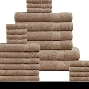 Egyptian Cotton Towel Set (8-Piece) Includes 4 Face Towels, 2 Hand Towels, & 2 Bath Towels - Luxurious, Anti-Bacterial, Reusable Bathroom Towels.