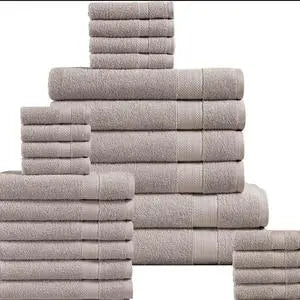 Egyptian Cotton Towel Set (8-Piece) Includes 4 Face Towels, 2 Hand Towels, & 2 Bath Towels - Luxurious, Anti-Bacterial, Reusable Bathroom Towels.