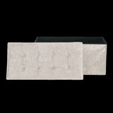 Foldable storage boxes- Folding Ottoman Storage Box Crushed Velvet Diamante - Home Organizer Pack Room.