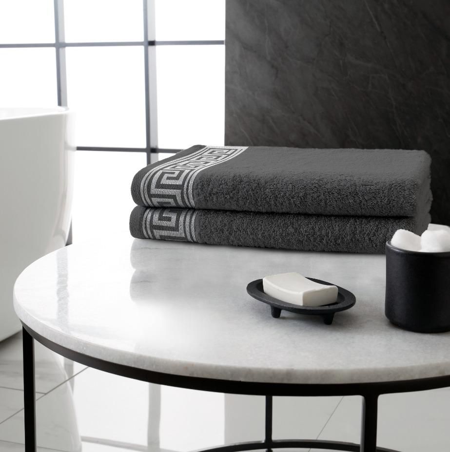 Luxury Greek Key Towels Set – Bath & Hand Towels – Soft & Hotel Quality
