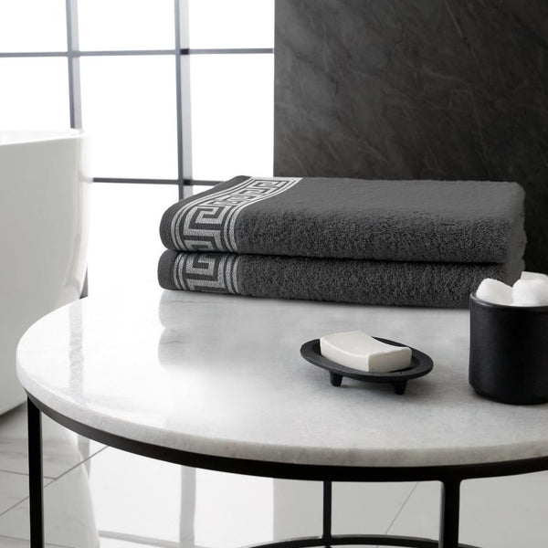 Luxury Greek Key Towels Set – Bath & Hand Towels – Soft & Hotel Quality