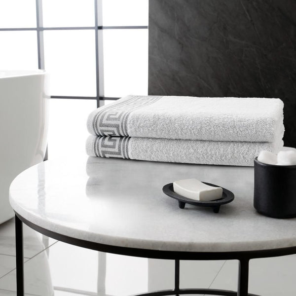 Luxury Greek Key Towels Set – Bath & Hand Towels – Soft & Hotel Quality