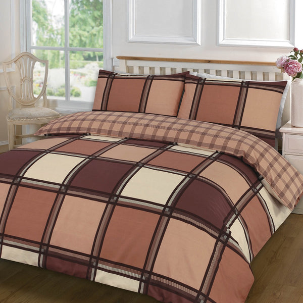 Luxuries LOGAN Duvet Quilt Cover + Pillow Case Bedding Set All Size -BLOCKS CHECK Quilt set