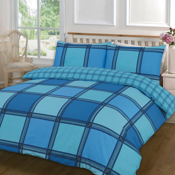 Luxuries LOGAN Duvet Quilt Cover + Pillow Case Bedding Set All Size -BLOCKS CHECK Quilt set