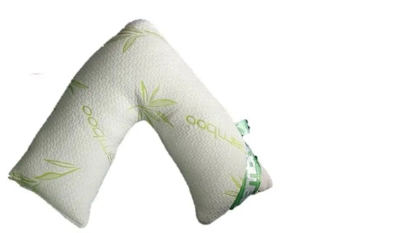 Luxury Bamboo V-Shaped Memory Foam Pillow Orthopedic Support Nursing Pregnancy Pillow.