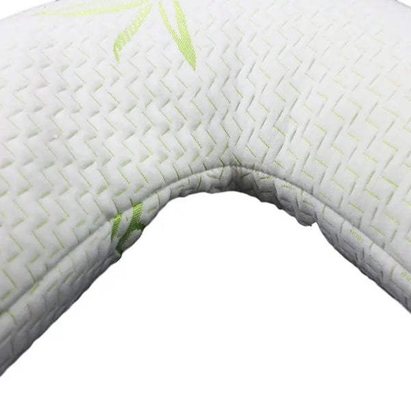 Luxury Bamboo V-Shaped Memory Foam Pillow Orthopedic Support Nursing Pregnancy Pillow.