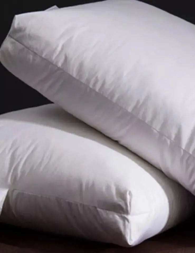 Luxury Breathable Box Pillows - Soft Polycotton, Plain/Striped, 40x68x8 cm - Hypoallergenic Comfort, Single.