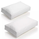 Luxury Breathable Box Pillows - Soft Polycotton, Plain/Striped, 40x68x8 cm - Hypoallergenic Comfort, Single.